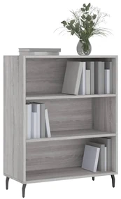 Scaffale grigio sonoma 69,5x32,5x90 cm in legno multistrato