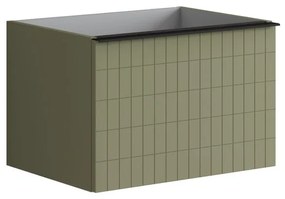 Mobile da bagno sospeso sotto lavabo L 60 x H 40 x P 45.5 cm verde laccato opaco, 1 cassetto Pixel grid