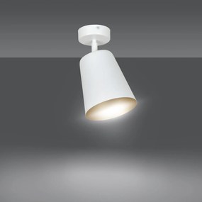 Faretto Spot 1 Luce Prism Con Cono In Acciaio Bianco E Oro Interno