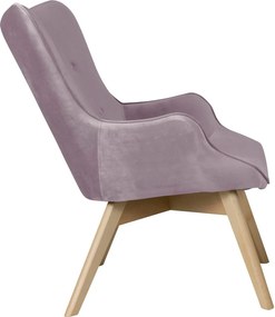 Poltrona lavanda con rivestimento in velluto Niko – Ropez