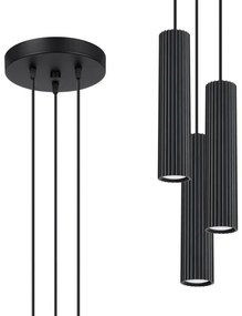 Sollux SL.1576 - Lampadario a sospensione con filo KARBON 3xGU10/10W/230V nero