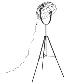 Lampada da terra a treppiede industriale nera 50 cm regolabile - Hanze