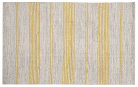 Tappeto / Scendiletto rettangolare beige a righe gialle 50 x 80 cm CABOURG