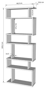 Libreria BATES 160x60 cm bianco/quercia