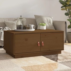Tavolino Da Salotto Ambra 80x50x35 Cm İn Legno Massello Di Pino /