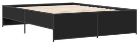 Giroletto nero 160x200 cm in legno multistrato e metallo