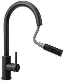 REA-B9147 - Miscelatore per lavello con doccetta estraibile FRESH 39,5 cm, nero opaco