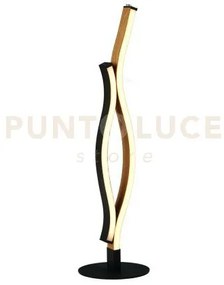 Lampada da tavolo bloom - effetto metallo nero e legno