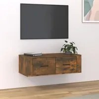 Mobile TV Pensile Rovere Fumo 80x36x25 cm in Legno Multistrato