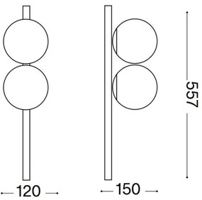 Ideal Lux - Plafoniera LED BINOMIO 2xG9/3W/230V oro