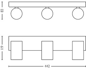 Philips - Luce Spot da bagno IDRIS 3xGU10/5W/230V IP44 nero