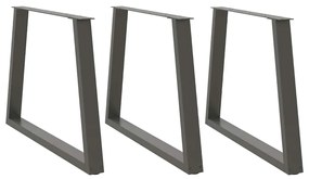 Gambe Tavolo Pranzo A V 3 Pz Antracite 90x(72-73,3)cm Acciaio /