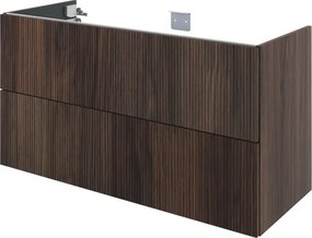 Mobile da bagno sottolavabo Neo Groove L120 X P48 X H70 due cassetti, color noce cannettato