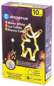 Aigostar - Decorazione natalizia LED 10xLED/3xAAA Babbo Natale 20 cm