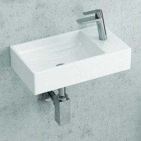 Lavabo bagno piccolo 46 cm con design foro miscelatore a destra | Litos-S50 - KAMALU