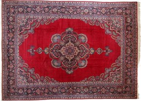 Kashan Tappeto 320x440 Blu (Iran) Annodato A Mano