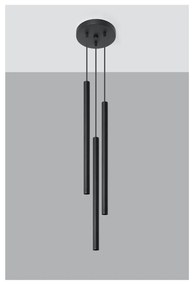 Lampadario nero in metallo ø 20 cm Fideus – Sollux