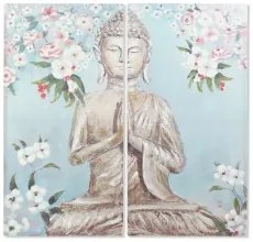 Quadro DKD Home Decor CU-181694 Tela Buddha Orientale (140 x 3 x 140 cm) (2 pcs)