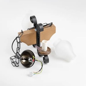 Brilagi - Lampadario a sospensione con catena QUEEN 2xE14/40W/230V faggio/noce