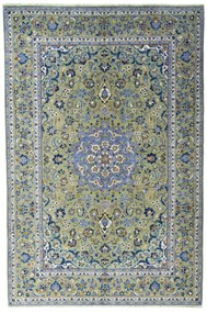 Najafabad Tappeto 220x330 Verde (Iran) Annodato A Mano