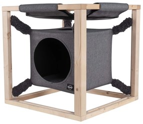 Quapas! cuccia per gatti con amaca catcube grigia m 54x54x54 cm