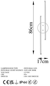 Lampada da parete a LED nera Umut - Opviq lights