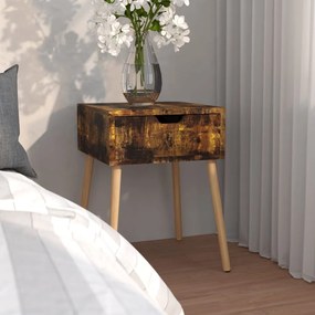 Comodino Rovere Fumo 40x40x56 Cm İn Legno Multistrato /