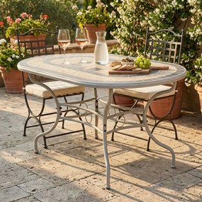 VENTUS - tavolo da giardino in ferro con piano in mosaico 90 x 160