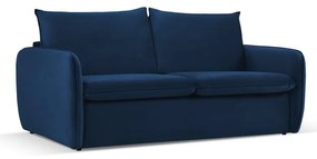 Divano letto in velluto blu scuro 194 cm Vienna - Cosmopolitan Design