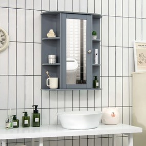 Costway Armadietto al muro con specchio e varie mensole per bagno, Armadietto dei medicinali moderno