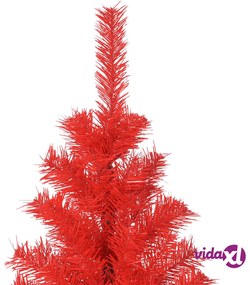 vidaXL Albero di Natale Artificiale Sottile con Base Rosso 210 cm PVC