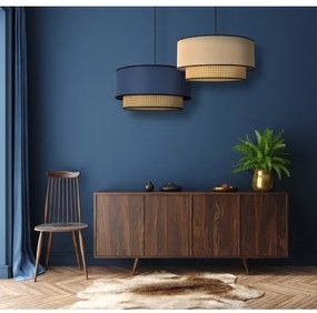 Duolla - Lampadario a sospensione con filo BOHO 1xE27/15W/230V diametro 45 cm beige/rattan