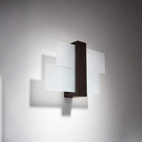 Applique da Parete Legno Wenge e Vetro FENIKS 1 E27 da Interno