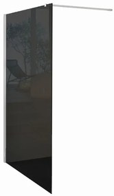 Box doccia walk-in Wens, vetro fumè 6 mm, H 200 cm, profilo bianco