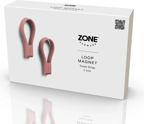 Gancio per asciugamani rosa polveroso in silicone 2 pz Loop – Zone