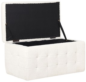 Pouf ottomano con contenitore bouclè bianco MICHIGAN Beliani