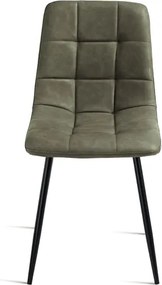 Sedia da cucina in ecopelle Oliva e gambe metallo nere - ARCA 2 sedie