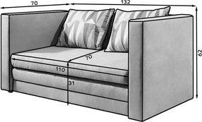 Divano blu/grigio allungabile e rivestimento in ciniglia 132 cm Neva – ELTAP