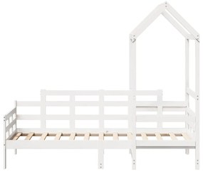 Dormeuse con tetto 90x200 cm bianco in legno massello di pino