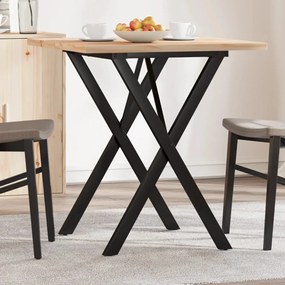 Tavolo Da Pranzo Telaio A X 70x70x75,5 Cm Legno Pino E Acciaio /