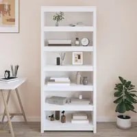 Libreria Bianca 80x35x183 cm in Legno Massello di Pino cod mxl 9917