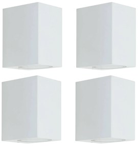 Prios applique da esterno Tetje, bianco, angolare, 10 cm, set di 4