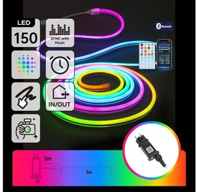 Aigostar - Catena di luci natalizie LED RGBICW da esterno 150xLED/10W/230V 5m IP44 + telecomando