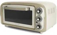 Ariete 979 forno elettrico di design 18 litri - ideale per pizza da 30 cm - doppio vetro - 1380 watt - acciaio inox - linea vintage - beige - ARI979BE