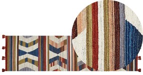 Tappeto kilim lana multicolore 80 x 300 cm MRGASHAT Beliani