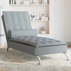 Chaise Longue Massaggi Cuscino A Rullo Grigio Chiaro İn Tessuto /