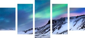 Quadri 5 pezzi – Aurora boreale norvegese
