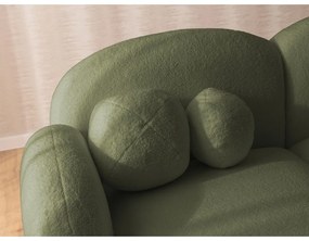 Divano angolare verde (con penisola a sinistra/con chaise lounge) con rivestimento in bouclé Orbit – Ropez