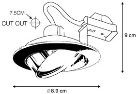 Set di 12 faretti a incasso neri orientabili - Cisco