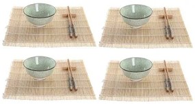 Set per Sushi DKD Home Decor 14,5 x 14,5 x 35 cm Gres Orientale (16 Pezzi)